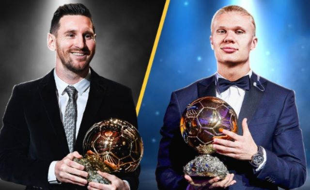 Hai ứng cử viên được vinh danh là Lionel Messi và Erling Haaland Hai ứng cử viên được vinh danh là Lionel Messi và Erling Haaland