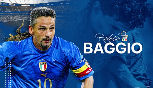 Roberto Baggio thi đấu cho đội tuyển Ý